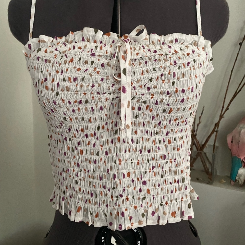 BCBG white halter top, size XS